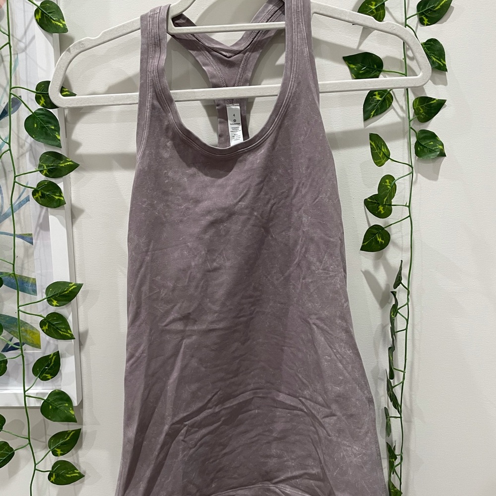 Lululemon purple and white tie dye Razorback tank